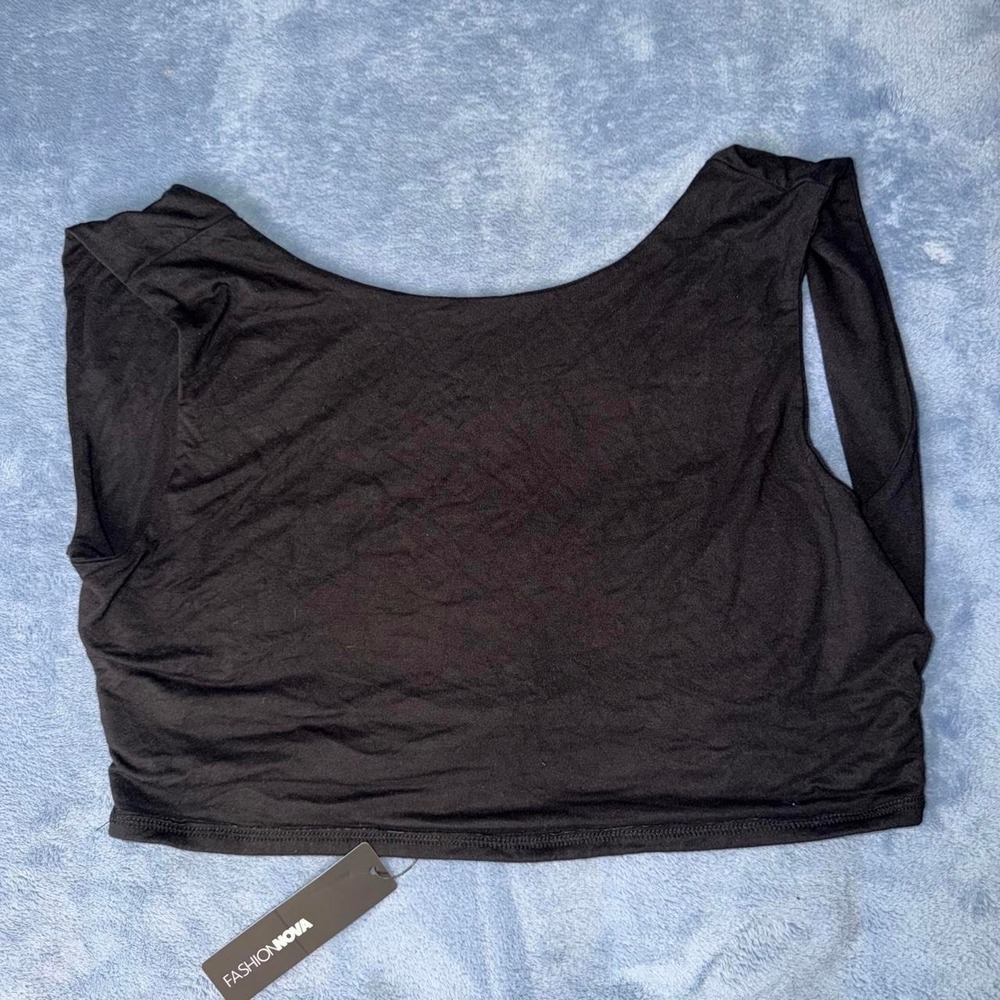 Fashion Nova black off the shoulder crop top